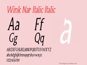 Wink Nar Italic Italic Version 1.000图片样张