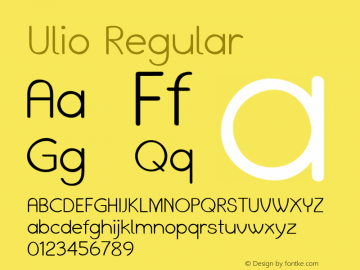 Ulio Regular Version 1.000 Font Sample