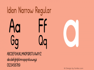 Idion Narrow Regular Version 1.000 Font Sample