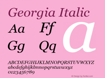 Georgia Italic Version 2.10图片样张