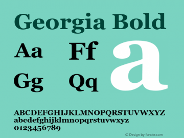 Georgia Bold Version 5.00x Font Sample