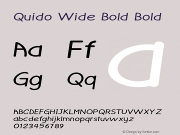 Quido Wide Bold Bold Version 1.000 Font Sample