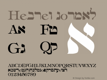 Hebrew normal Version 001.003 Font Sample