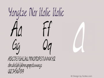 Yangtze Nar Italic Italic Version 1.500图片样张