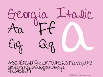 Georgia Italic Version 5.00x-1 Font Sample