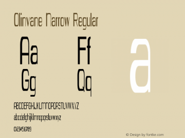 Olinvane Narrow Regular Version 1.000图片样张