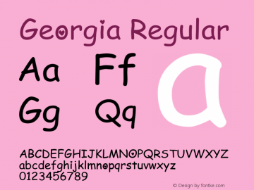 Georgia Regular Version 5.00x-3 Font Sample