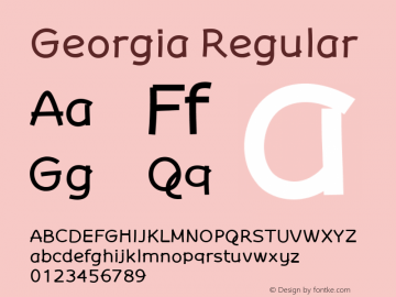 Georgia Regular Version 5.00x-3 Font Sample