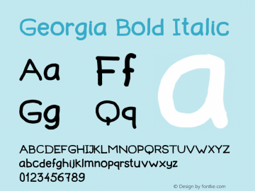 Georgia Bold Italic Version 5.00x-1图片样张