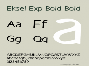 Eksel Exp Bold Bold Version 1.000 Font Sample