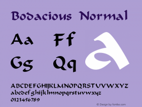 Bodacious Normal Version 001.000 Font Sample