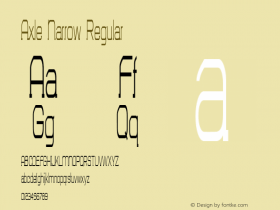 Axle Narrow Regular Version 1.000 Font Sample