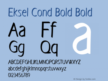 Eksel Cond Bold Bold Version 1.000 Font Sample