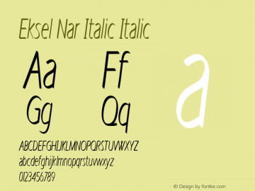 Eksel Nar Italic Italic Version 1.000图片样张