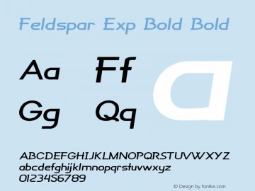 Feldspar Exp Bold Bold Version 1.000 Font Sample