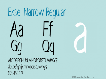 Eksel Narrow Regular Version 1.000 Font Sample