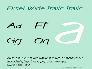 Eksel Wide Italic Italic Version 1.000图片样张