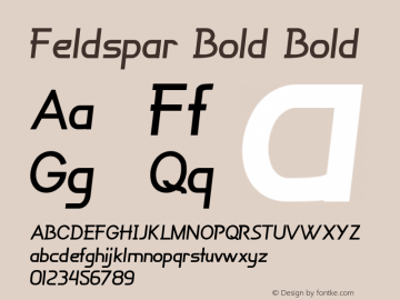 Feldspar Bold Bold Version 1.000 Font Sample