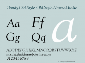 Goudy-Old-Style Old-Style-Normal-Italic Version 001.000图片样张