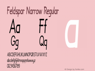 Feldspar Narrow Regular Version 1.000 Font Sample