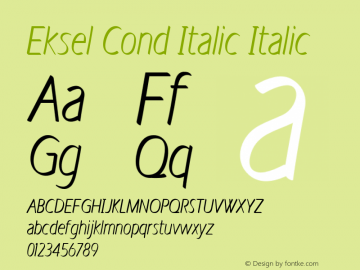 Eksel Cond Italic Italic Version 1.000图片样张