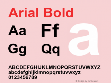 Arial Bold Version 2.82 Font Sample