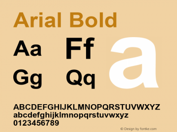 Arial Bold MS core font :V1.00图片样张