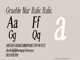 Graeble Nar Italic Italic Version 1.000 Font Sample