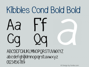 Kibbles Cond Bold Bold Version 1.000图片样张