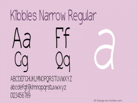 Kibbles Narrow Regular Version 1.000 Font Sample