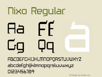 Nixo Regular Version 1.000 Font Sample