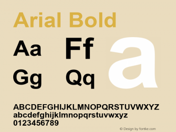 Arial Bold MS core font :V2.00 Font Sample