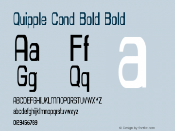 Quipple Cond Bold Bold Version 1.000图片样张