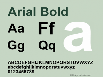 Arial Bold Version 5.06 Font Sample