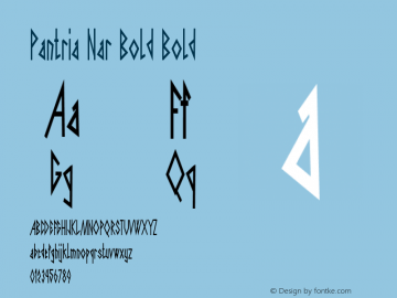 Pantria Nar Bold Bold Version 1.000 Font Sample