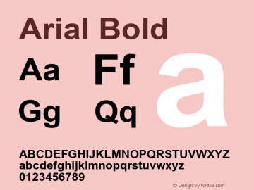 Arial Bold Version 3.11 Font Sample