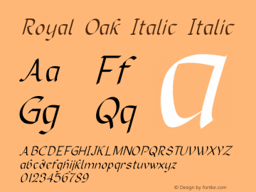 Royal Oak Italic Italic Version 1.000图片样张