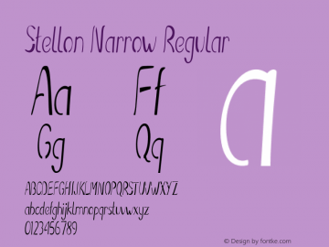 Stellon Narrow Regular Version 1.000 Font Sample