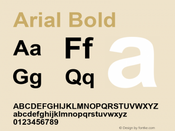 Arial Bold Version 6.85 Font Sample