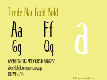 Trede Nar Bold Bold Version 1.000 Font Sample