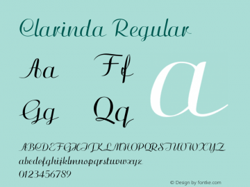 Clarinda Regular Version 1.000图片样张