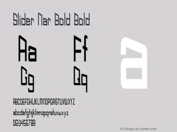 Slider Nar Bold Bold Version 1.000 Font Sample