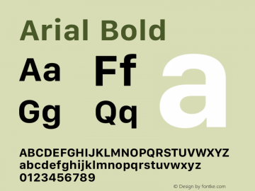 Arial Bold Version 5.01.2x Font Sample