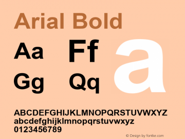 Arial Bold Version 6.87 Font Sample