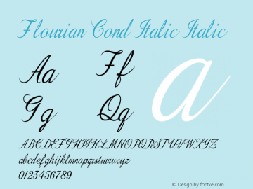 Flourian Cond Italic Italic Version 1.000图片样张