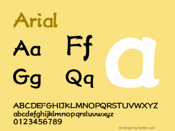 Arial 常规体 Version 5.01.2x Font Sample