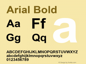 Arial Bold Version 6.90 Font Sample