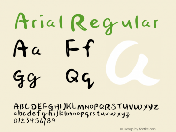Arial Regular Version 5.01.2x Font Sample