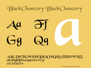 BlackChancery BlackChancery Version 001.001 Font Sample