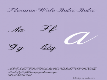 Flourian Wide Italic Italic Version 1.000 Font Sample